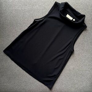 Moulinette Soeurs by Anthropologie Black Lace Trim Collar Tank Top Small